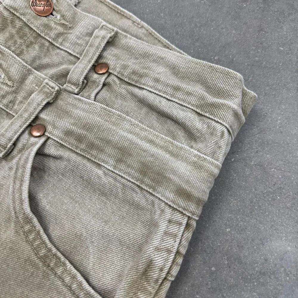 1 OF 1 Fedi Cartel VINTAGE 90s Wranger PATCHWORK BAGGY Tan Denim Jeans - 28/33